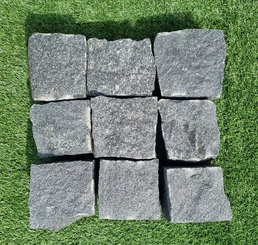 Čadičové čierne dlažobné kocky Gabbro 8/11