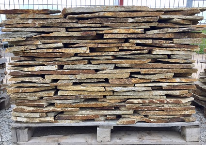 Prírodný kameň Rula Gold Brown, hr. 1-3 cm, nepravidelné tvary