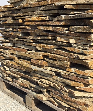 Prírodný kameň Rula Gold Brown, hr. 2-5 cm, nepravidelné tvary